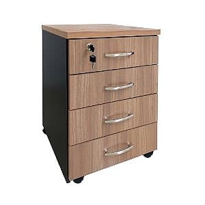 GAVETEIRO VOLANTE 4 GAVETAS PRATA